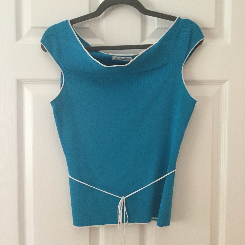 Lillie Rubin Turquoise Blue Top